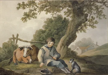Landschaft mit Kuh und Junge